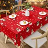 Christmas Table Cloth Cover Decoration - Rectangular Xmas Plaid Winter