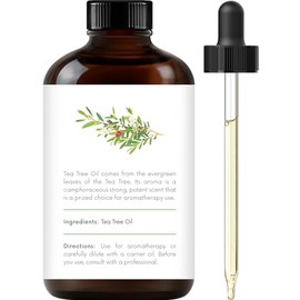 Handcraft Blends - Aceite esencial de árbol de té 100 % puro y natural, alta calidad con gotero de vidrio, 4 onzas líquidas tamaño grande