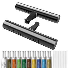 RoyAroma Car Air Freshener, RoyAroma Car Diffuser Vent Clips Set with 10 Bags Different Scents Essential Oil Sticks (2 Sticks Each) and 8 Unscented Refill Sticks for Women Men Automotive Fragrance Decoration