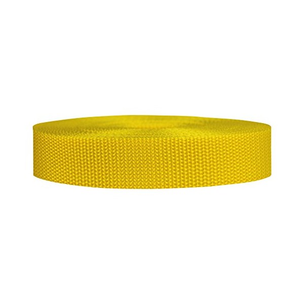 Strapworks Heavyweight Polypropylene Webbing - Heavy Duty Poly Strapping for Outdoor DIY Gear Repair, 1 Inch x 50 Yards - Yellow