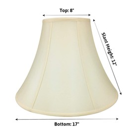 8x17x12 Egg Shell Empire Mushroom Pleated Hardback Lampshade with Brass Spider Fitter - Perfect for Table Lamps and Some Desk Lamps -Medium, Egg Shell