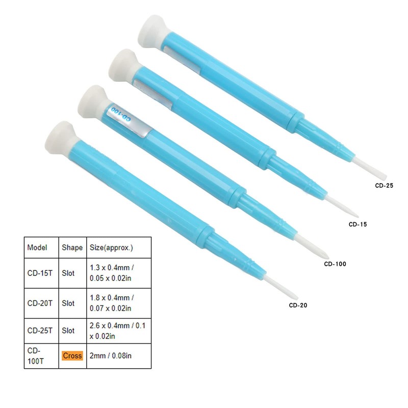 Uadme Ceramic Cross Screw Driver, 4pcs Slotted Screwdriver Set Adjust