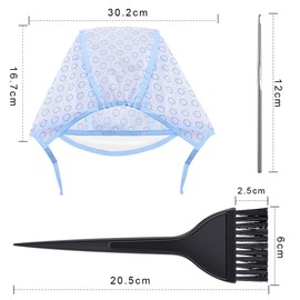 Hair Coloring Highlighting Cap, 2 Hair Disposable Tipping Frosting Cap with 2 Hook and Hair Coloring Brush for Dyeing Hair Salon Home Use