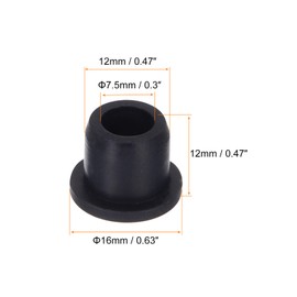 sourcing map 4Pcs T Shape Rubber Grommet Mount Dia 12mm ID 7.5mm H 12mm Seal Protection Cable Grommets Flexible for Cable Pipe