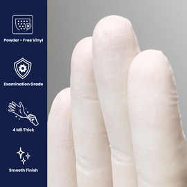 Adenna Vitex 4 mil Vinyl Powder Free Exam Gloves (Cream, Medium) Box of 100