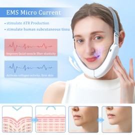 Elektrisches V Face Beauty Meter, 6 Modi Mikrostrom V Shape Face Gesichtsmassagegerät, Face Massager V Shape Face Jawline Trainer Faltbar EMS Gesicht Gerät V Face Lifting