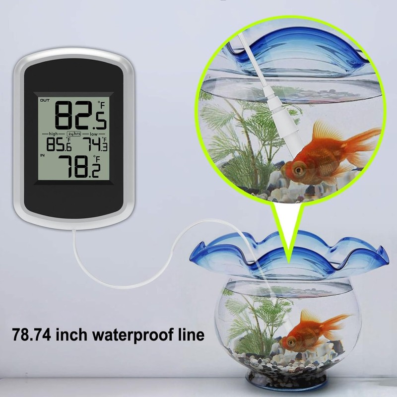 Urageuxy Wired Indoor Outdoor Thermometer, Home Room Temperature Monitor with