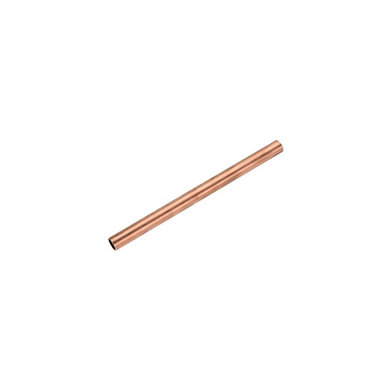 sourcing map Copper Round Tube Straight Pipe Hose 200 mm