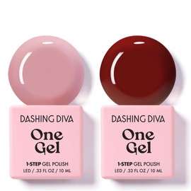 Dashing Diva One Gel Color Duo - Wines - Dolly & Anko - 3-in-1 Base Coat, Nail Color & Top Coat - Gel Nail Polish Set - Contains 2 Colors