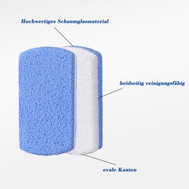 Auriselle 5 Stück Bimsstein WC Block Doppelaktion Fußpflege Bimsstein Hornhautentferner und Wäscher für Fußpeeling Pumice Stone für Toilette, Bad und Küche Effektiver Urinsteinentferner (Weiß-Blau)