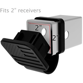eVerHitch Black Flag Hitch Cover, Tube Plug (Fits 2" Receiver, Black)