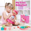 Golray 12in Girl Baby Doll Crib and High Chair Set