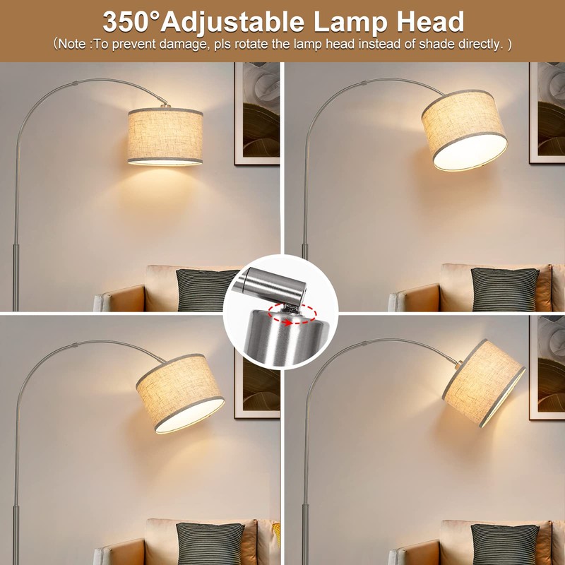 Floor Lamp for Living Room, Dimmable Arc Floor Lamp with