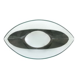 Deco 79 Glass Bowl Metal Stand, 24 by 8-Inch