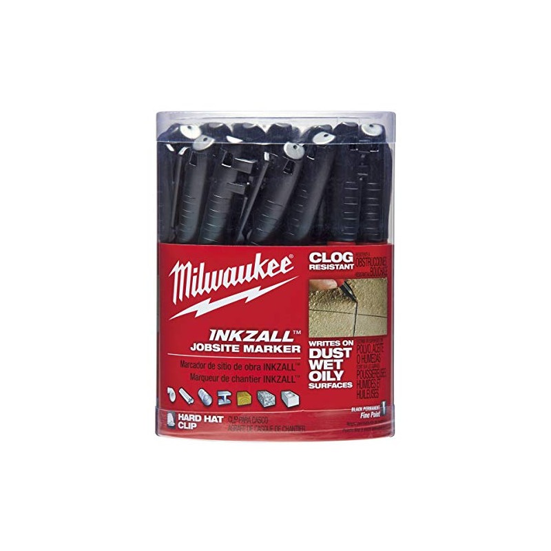 Milwaukee (36PK) BLACK FINE POINT INKZALL MARKER