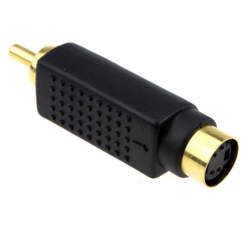SVHS 4-Pin S-Video to Composite RCA RCA Converter Adapter Gold-Plated