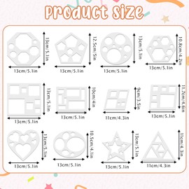 JJUNW 12 Pcs Geometric Stencils, Art Painting Template, Drawing Shape Templates Simple Painting-Stencils Drawing-Stencil Template Set for Toddlers Preschooler Drawing DIY Craft