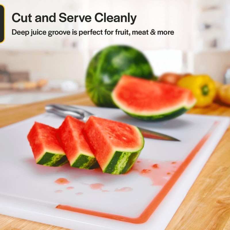 Commercial Grade Plastic Cutting Board with Juice Groove - 18