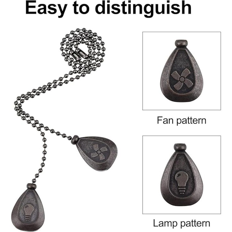 4 Pack Bronzed Ceiling Fan Pull Chain Extension, 12.5 Inches