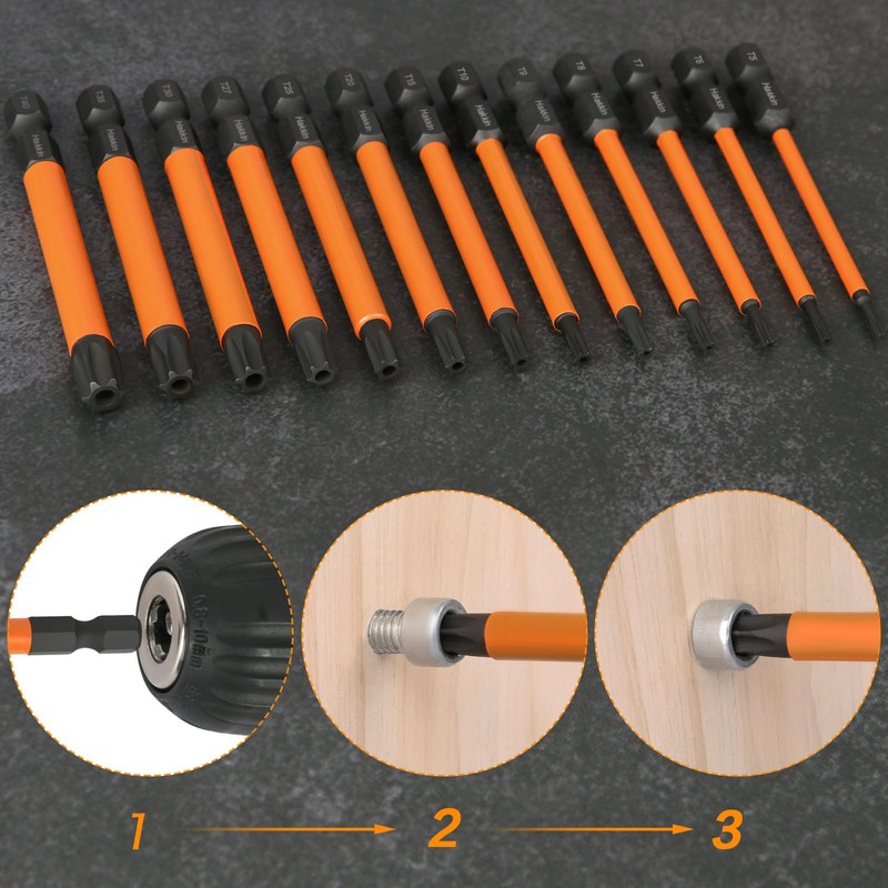 Torx Bit Set with Bit Driver Hakkin 14Pcs Tamper Proof