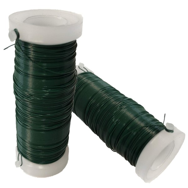 2 Roll 0.35 mm Green Florists Wire Floral Wire for