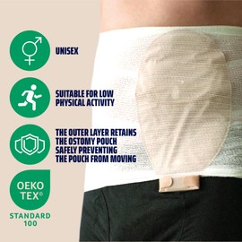 Corsinel StomaSafe Classic Ostomy Support Belt Small| Seamless Ostomy Hernia Belt for Everyday Life | Soft Colostomy Bag Covers for Women & Men | Stretchy & Discrete Ostomy Pouch Covers (3-Pack)