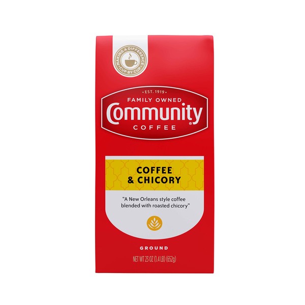 Community Coffee Coffee & Chicory Blend 23 Ounce, Medium Dark Roast Ground Coffee, 23 Ounce Bag (Pack of 1)