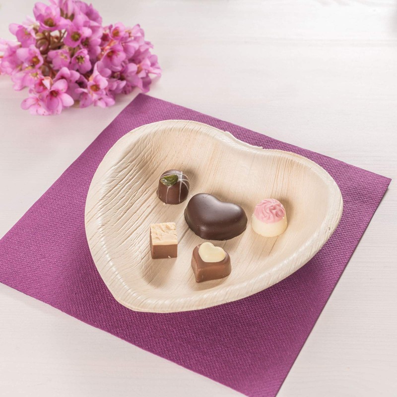 Waipur Organic Palm Leaf Plates - 25 Plates Heart 15