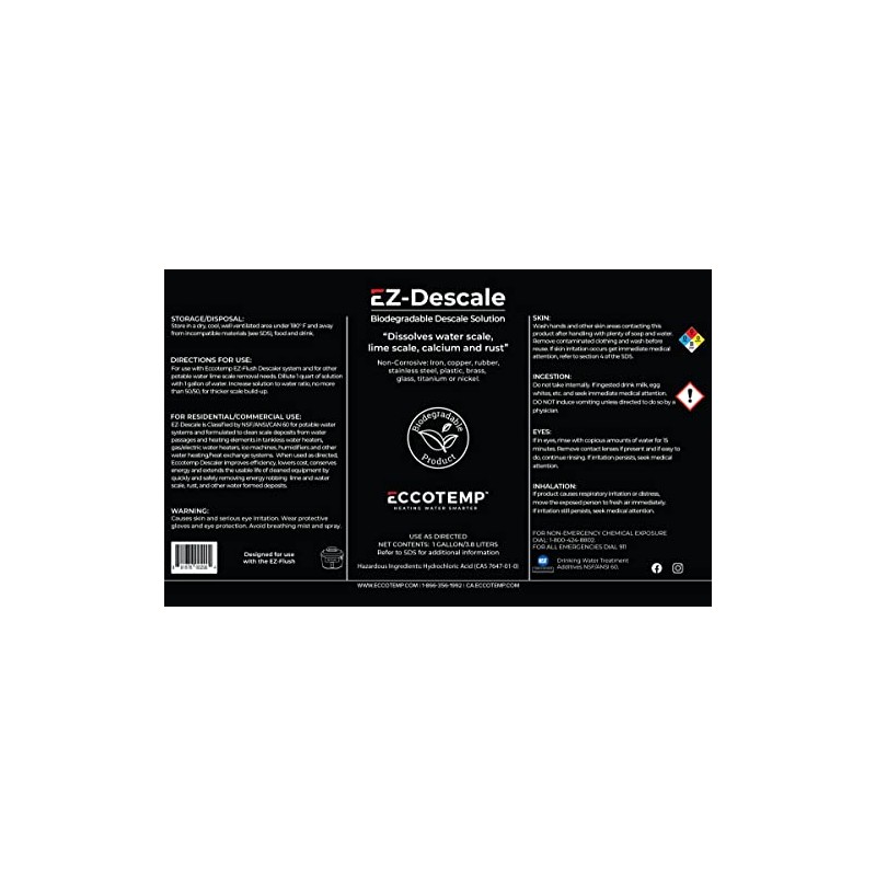 Eccotemp EZ-Flush Kit Descaling Solution, 1 Gal.