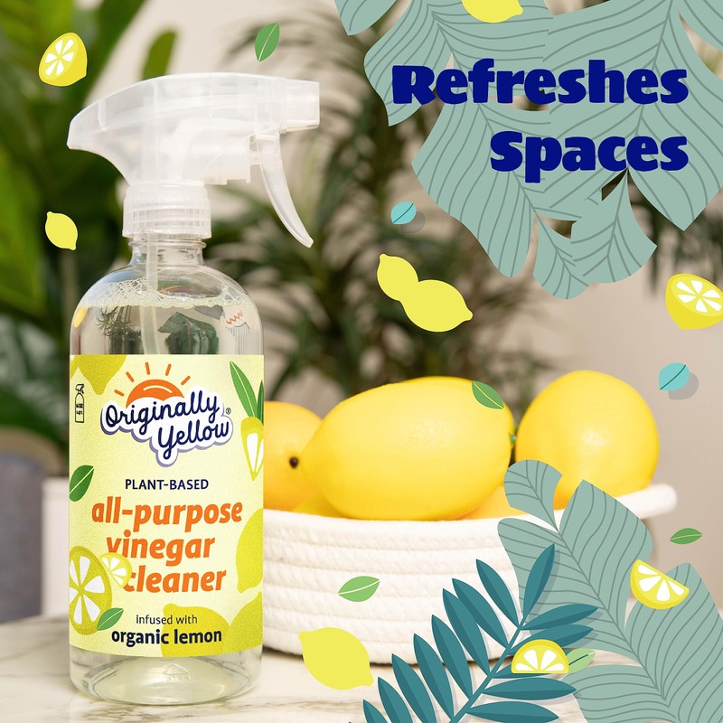Originally Yellow Lemon Vinegar All Purpose Cleaning Spray | Distilled