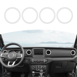 RT-TCZ for Wrangler JL Dash Air Vents Cover Trim Stickers White for Jeep Wrangler JL JLU Gladiator JT 2018-2023 White Interior Accessories 4pcs