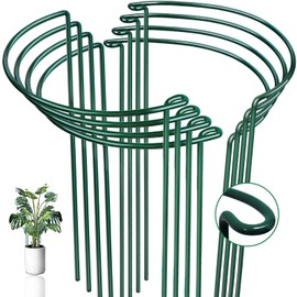 8 Pack Half Round Plant Support Stakes Sets - Strong Plant Support, Versatile Plant Cages, Durable Plant Stakes, Plant Support Rings for Indoor and Outdoor Plants, Such as Peonies, Hydrangeas, Roses
