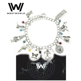 Athena Westworld (10 Themed Charms) Assorted Metal Charm Bracelet