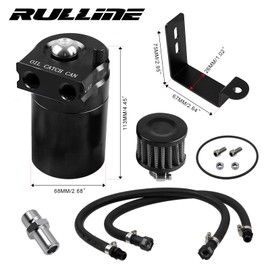 RULLINE Air Oil Separator Oil Catch Can with Air Filter Compatible with 2014-2018 Chevy Silverado 1500 GMC Sierra 1500 2015-2020 Chevy Tahoe Suburban GMC Yukon