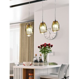 Dale Tiffany AH20213A Altair Amber Handcrafted Art Glass Mini Pendant, Polished Chrome