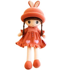 Plush Baby Doll Girl with Clothes, 19.7 Sweetheart Rag Doll Cozy Cuddle Soft Baby Doll for Kids Babies,Plush Stuffed Toy with Hat Skirt Plush Toy Baby Girls Sleeping Partner Doll Xmas Birthday Gift