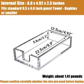 Wenkoni Acrylic Napkin Holder,Guest Towel Holder,for Hotel,Bar,Restaurant,Party,Weddings,living room,Kitchen Clear