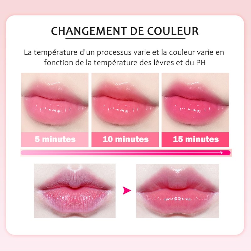 Lippenstifte aus Kristallblumen, Temperaturwechsel, Feuchtigkeitscreme, langanhaltend, wasserfest, Lippenbalsam (rot)