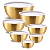 Moxinox Gold Mixing Bowls with Airtight Lids, Stainless Steel Nesting