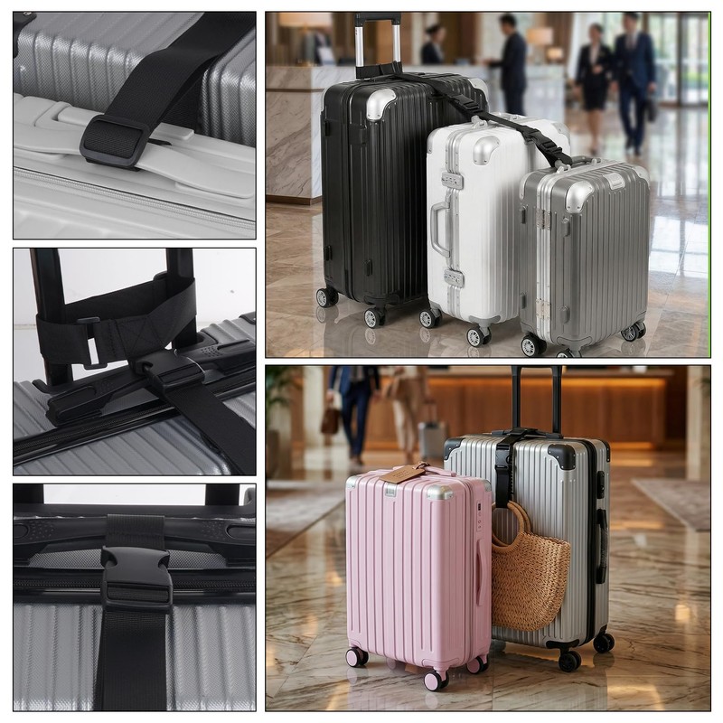 2 Pack Luggage Straps for Suitcases Adjustable Belt Luggage Connector