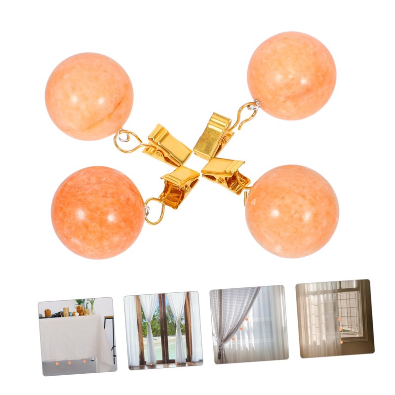 Abaodam 4pcs Heavy Duty Curtain Pendants with Metal Clips Secure