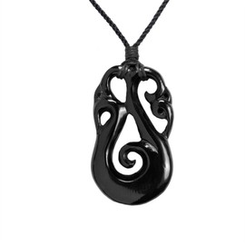 81stgeneration Women's Men's Hand Carved Horn New Zealand Maori Koru Spiral Pendant Necklace