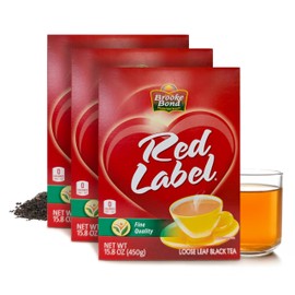 Red Label Tea by Brooke Bond | Loose Tea | Black Tea | Compatible for Chai & Milk | Premium Blend | Refreshing Taste | 450 Grams (Pack of 3)