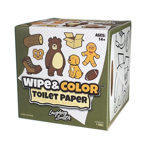 Laughing Smith Funny Toilet Paper - Custom Printed Novelty Tissue Roll with Cute and Funny Shapes Printed on Every Sheet - Wipe & Color Funny Toilet Paper - Perfect for Practical Jokes & Gag Gifts!