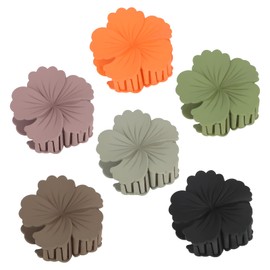 CAVETEE 6PCS Hawaiian Cute Flower Claw Clips, Large Plumeria Hair Accessories for Thick & Thin Hair Strong Hold Non-silp Hair Clips for Women and Girls