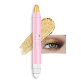 Kaely 2in1 Cream Eye Shadow Brightener Sticks for Eyes, Pencil Eyeshadow Applicator Stick Waterproof Pigmented, Eye Shadow Palette Highlighter Makeup, sombras para ojos, 06 Desert Gold