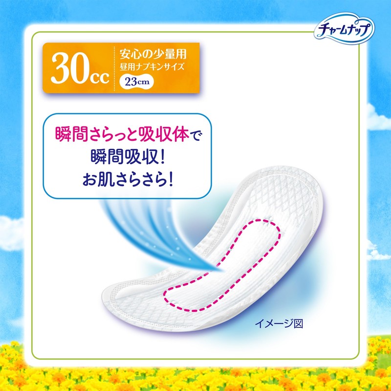 Charm Napp Sarafi Lightweight Absorption, No Wings, 30cc, 23cm, 22-Piece
