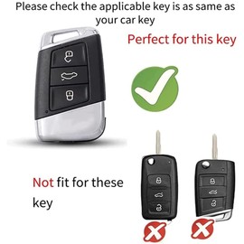 ontto Car Key Case Suitable for VW Golf 7 MK7 Jetta Arteon Magotan Atlas Passat B8 Skoda Superb A7 Kodiaq in ABS Protective Key Case Cover Key Case Carbon Fibre Black