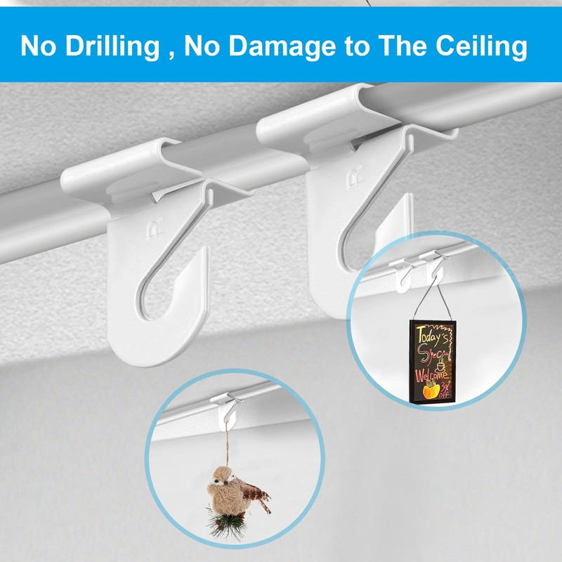 34 Pcs Ceiling Hooks, Durable Heavy Duty Aluminum Alloy Ceiling