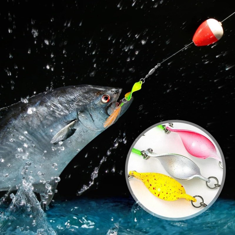 Liekadijiae 5 Stück Barsch-Angelköder, Angelköder Spinner, Forellen Blinker Angeln, Spoons